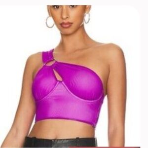 Superdown Fuchsia One-Shoulder Top